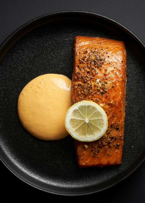 Warm gerookte zalm met choron
