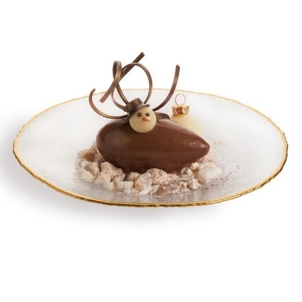 Kerstdessert op basis van chocolademousse