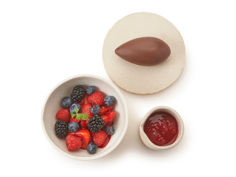 Chocolademousse met rood fruit