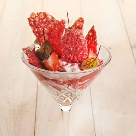 Trifle van rood fruit met Kletskoppen Framboos