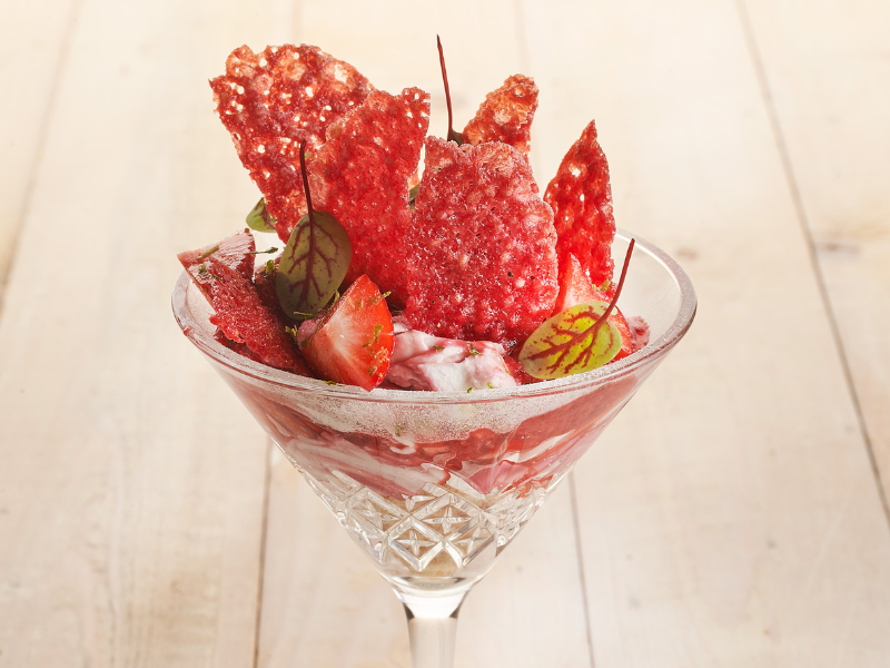 Trifle van rood fruit met Kletskoppen Framboos