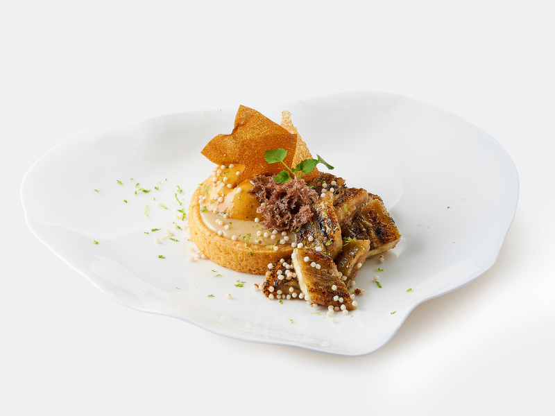 Bordalou Basis met dulce de leche en banaan