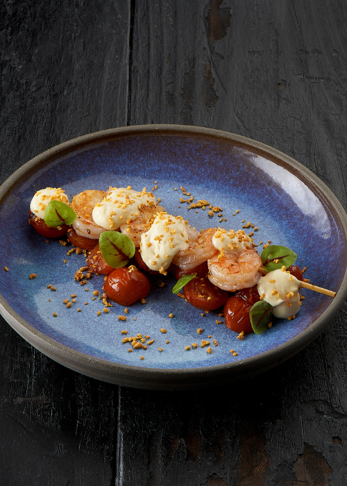 Scampi's met Sauce-Espuma Mousseline