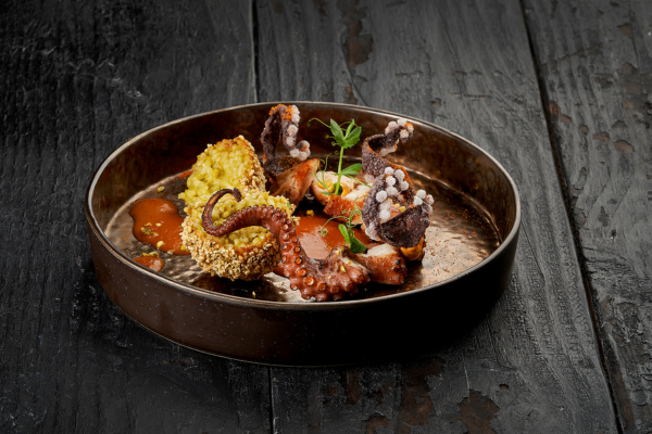 Octopus met risottokroket