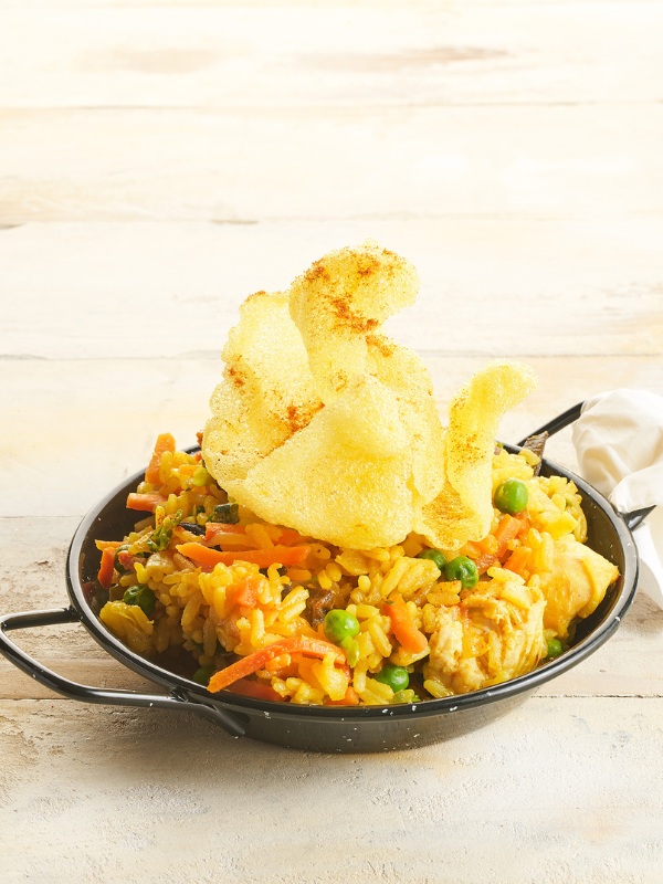 Paella Valenciana met Kroepoek Saffraan