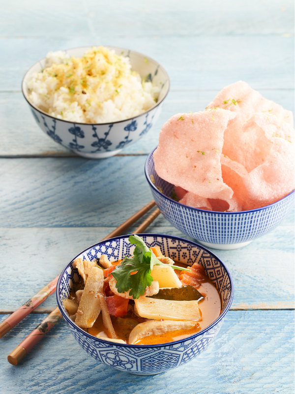 Thaise rode curry met Kroepoek Rode Curry