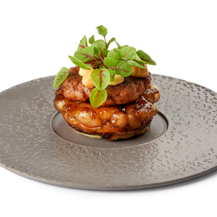Tarte Tatin Zilveruitjes & Tijm met hamburger