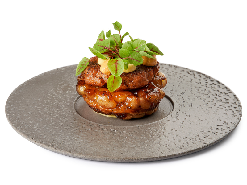 Tarte Tatin Zilveruitjes & Tijm met hamburger