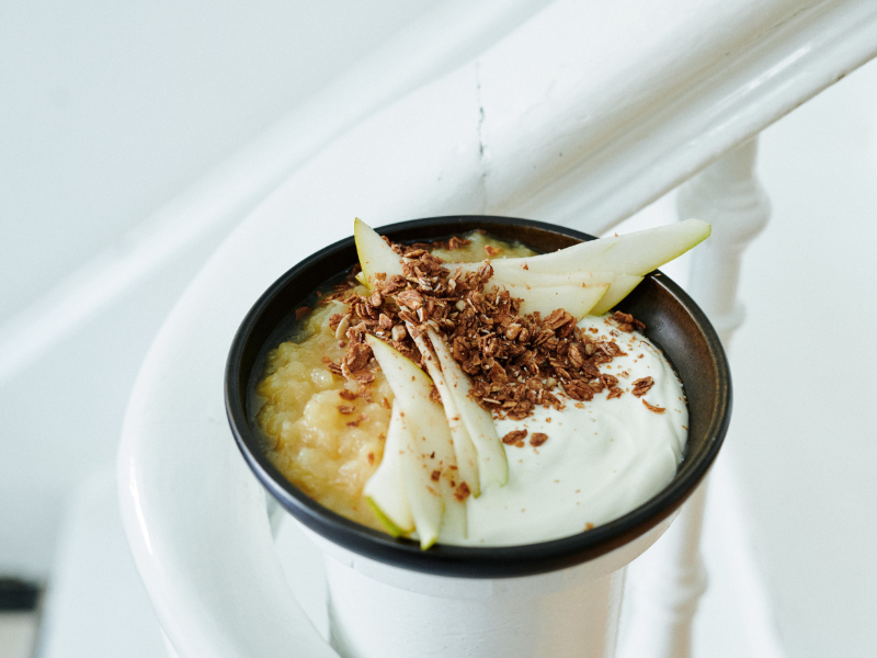 Griekse yoghurt met appelcompote en Granola #3 Cacao