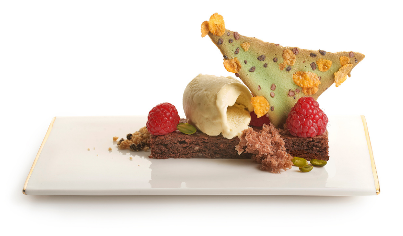 Brownie met Trinité Pistache Cornflakes