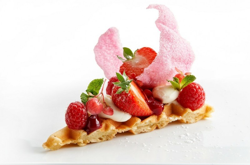 Vanillewafel met Kroepoek Rozenwater