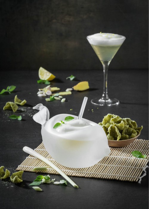 Alcoholvrije cocktail Ginger Ale met Cocktail-Foam Ginger & Lemongrass